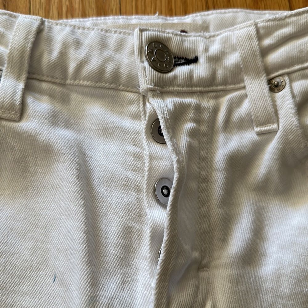 Amo jeans white button fly raw edge great condition small pen marks (2) shown - Picture 4 of 8